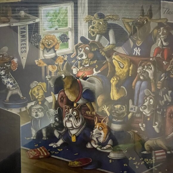 BRAND NEW SEALED New York Yankees "A Real Nailbiter" 500 Piece Puzzle MLB Dogs - Picture 11 of 14